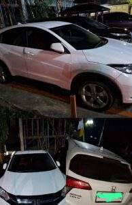 Mobil Honda HRV yang dicuri pelaku di kawasan Kelurahan Temindung Permai, Kecamatan Sungai Pinang, Samarinda. (Ist)