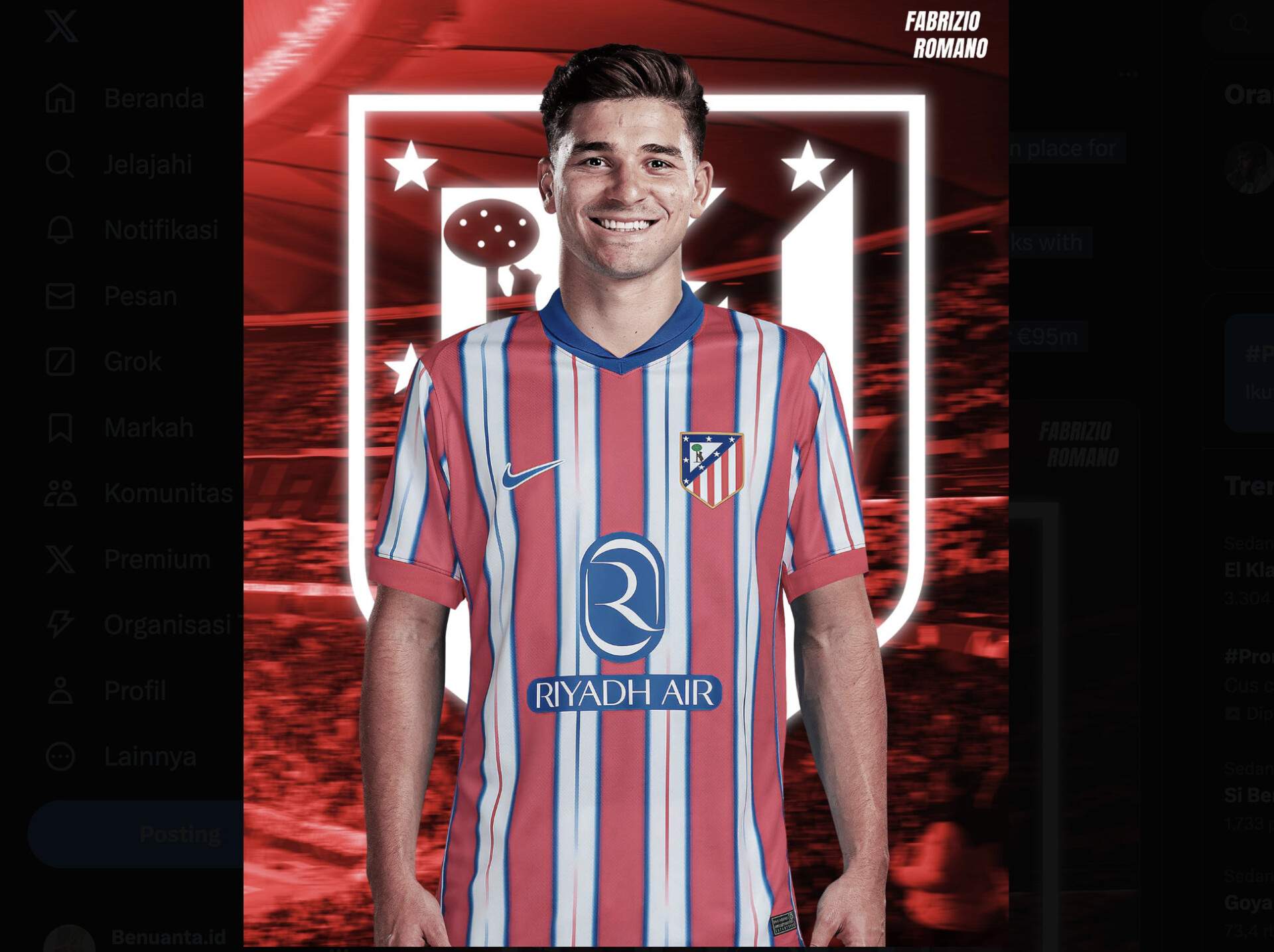 Julián Álvarez Resmi Merapat ke Atlético Madrid dengan Rekor Transfer 95 Juta Euro