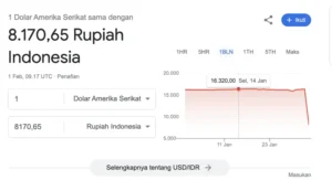 Rupiah Menguat Rp8.170 per 1 Dollar, Google Error? 
