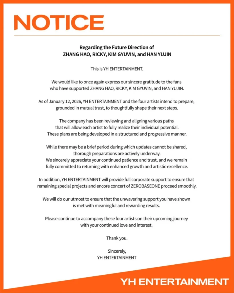 Jelang Maret 2026, Status Member ZEROBASEONE Masih Abu-abu